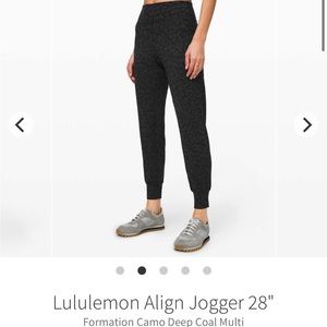 Lululemon Align Jogger 28” Formation Camo Deep Coal - Size 10